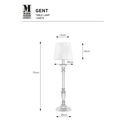 Markslöjd 108679 - Stolní lampa GENT 1xE27/40W/230V mosaz/černá/bílá