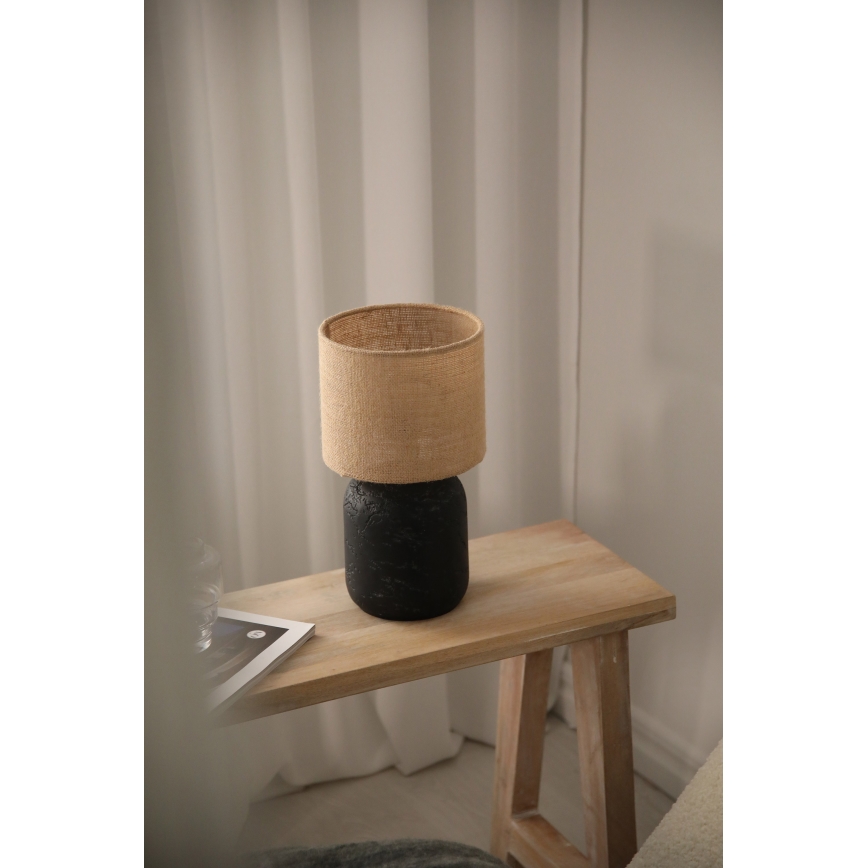 Markslöjd 108683 - Stolní lampa MONTAGNA 1xE14/40W/230V 32 cm béžová/černá