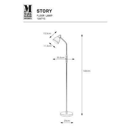 Markslöjd 108715 - Stojací lampa STORY 1xE14/40W/230V mosaz