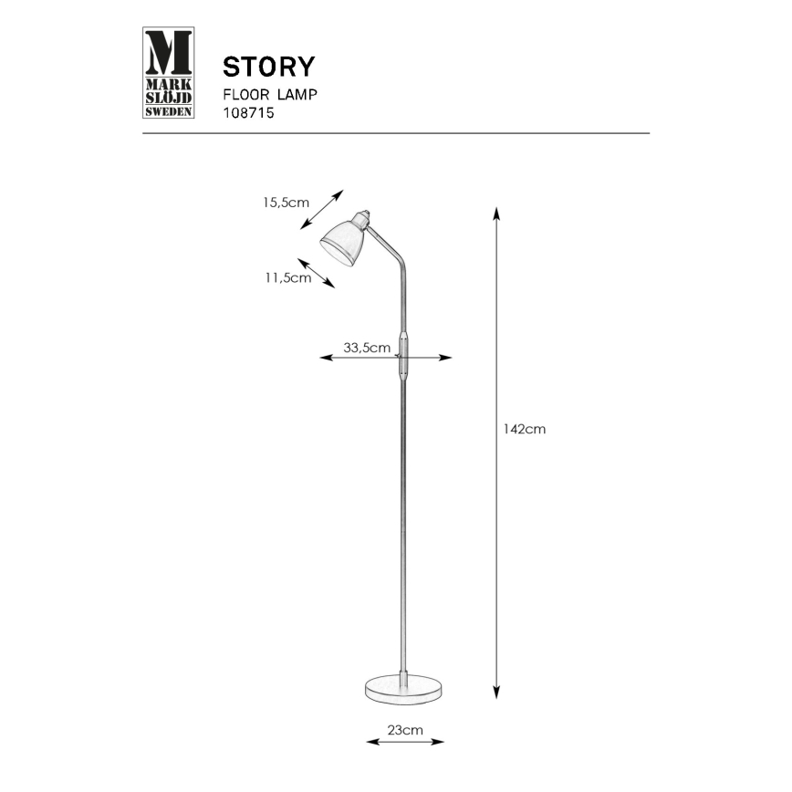 Markslöjd 108715 - Stojací lampa STORY 1xE14/40W/230V mosaz