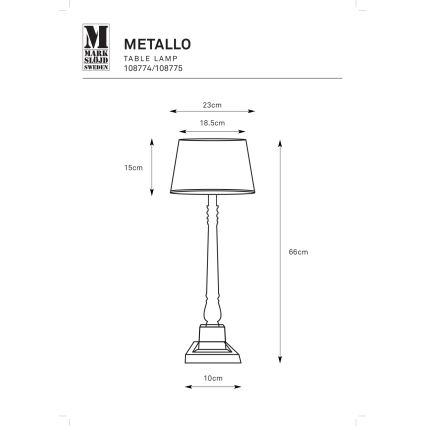 Markslöjd 108775 - Stolní lampa METALLO 1xE27/40W/230V matný chrom