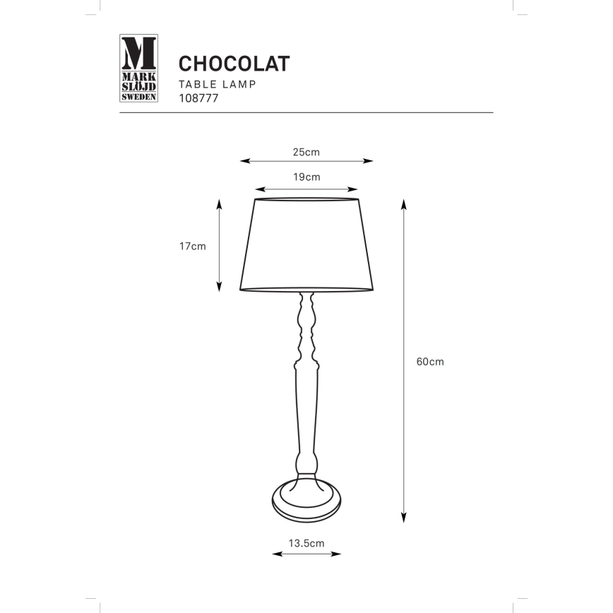 Markslöjd 108777 - Stojací lampa CHOCOLAT 1xE27/40W/230V hnědá/béžová