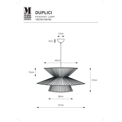 Markslöjd 108784 - Lustr na lanku DUPLICI 1xE27/40W/230V černá/bambus