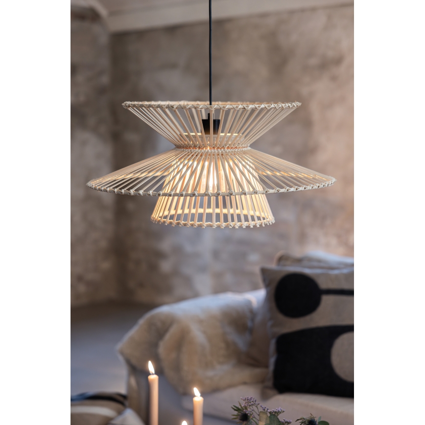 Markslöjd 108785 - Lustr na lanku DUPLICI 1xE27/40W/230V béžová/bambus
