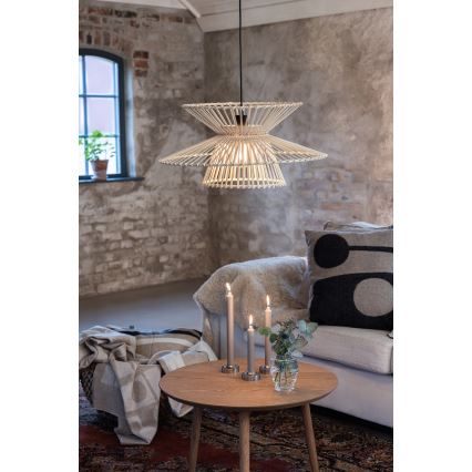 Markslöjd 108785 - Lustr na lanku DUPLICI 1xE27/40W/230V béžová/bambus