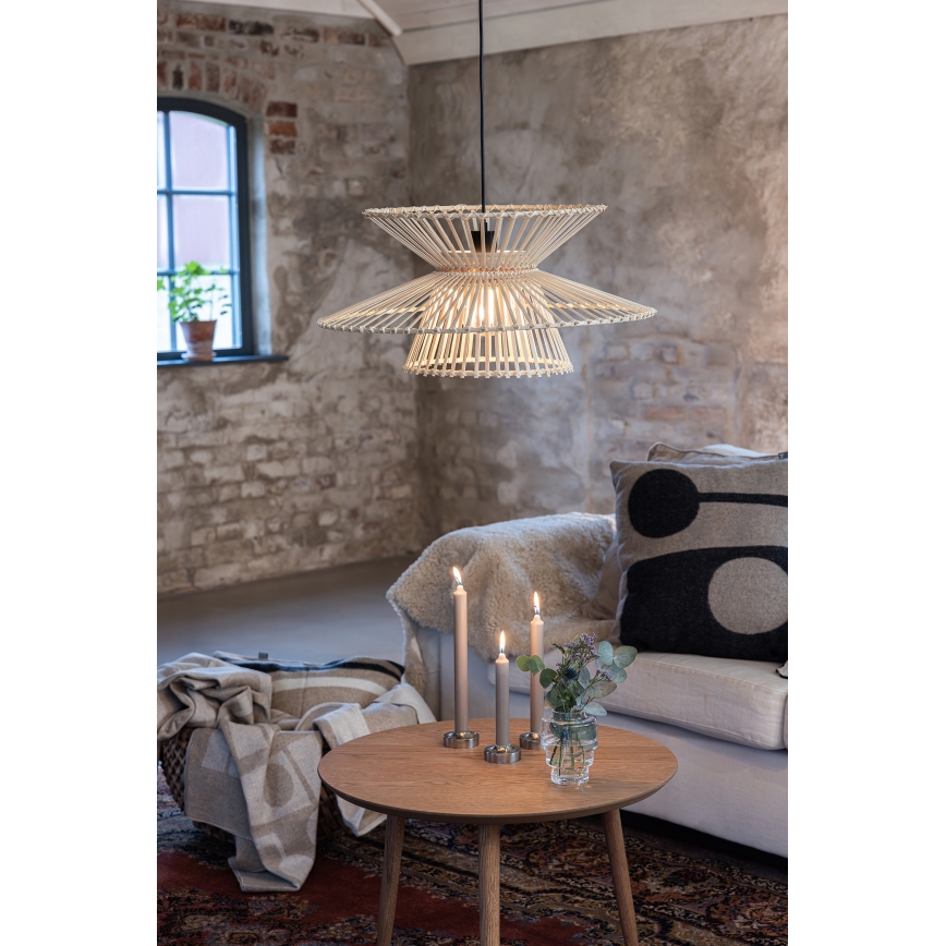 Markslöjd 108785 - Lustr na lanku DUPLICI 1xE27/40W/230V béžová/bambus
