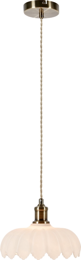 Markslöjd 108857 - Lustr na lanku KURAGE 1xE27/40W/230V mosaz/bílá