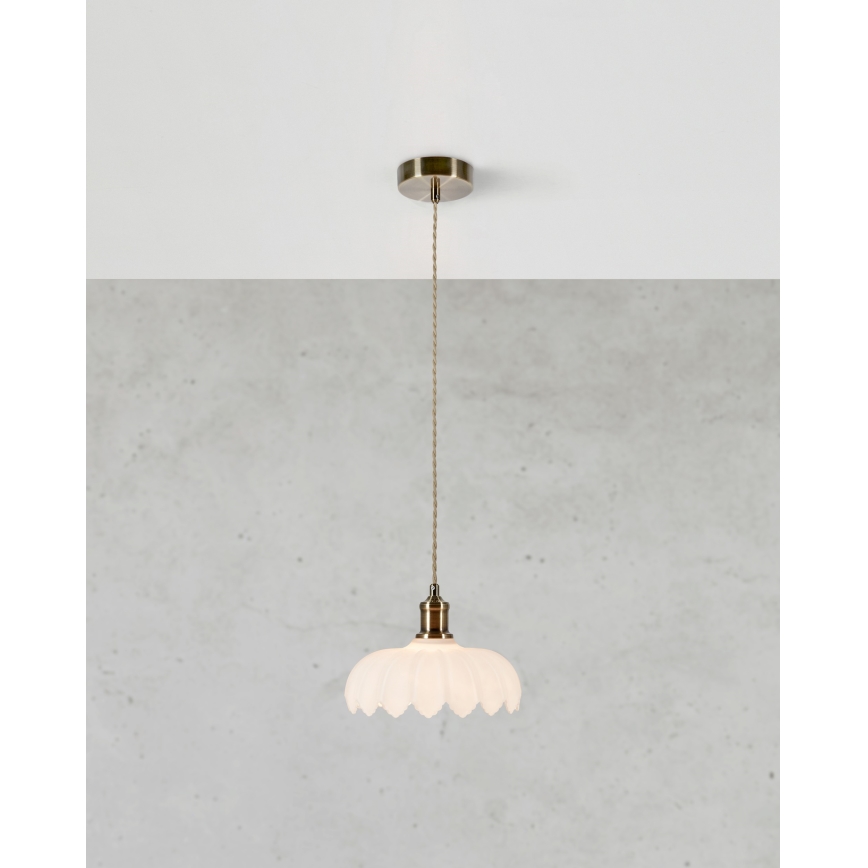 Markslöjd 108857 - Lustr na lanku KURAGE 1xE27/40W/230V mosaz/bílá