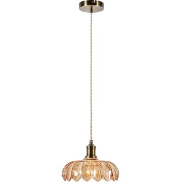 Markslöjd 108858 - Lustr na lanku KURAGE 1xE27/40W/230V mosaz/kouřová béžová