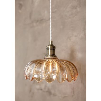 Markslöjd 108858 - Lustr na lanku KURAGE 1xE27/40W/230V mosaz/kouřová béžová