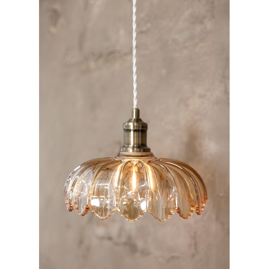 Markslöjd 108858 - Lustr na lanku KURAGE 1xE27/40W/230V mosaz/kouřová béžová
