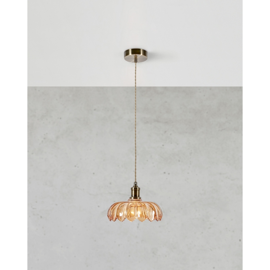 Markslöjd 108858 - Lustr na lanku KURAGE 1xE27/40W/230V mosaz/kouřová béžová