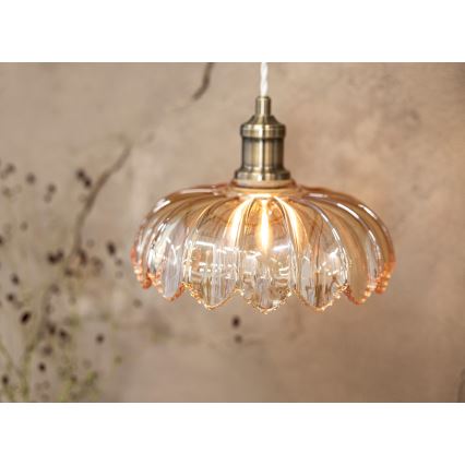 Markslöjd 108858 - Lustr na lanku KURAGE 1xE27/40W/230V mosaz/kouřová béžová
