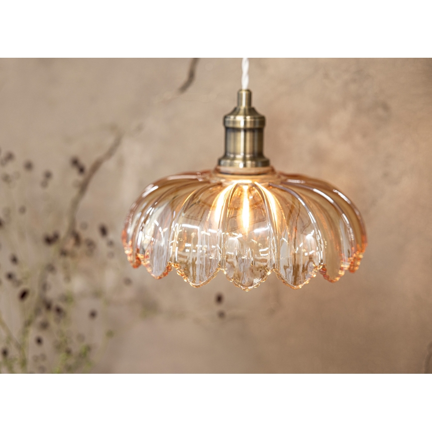 Markslöjd 108858 - Lustr na lanku KURAGE 1xE27/40W/230V mosaz/kouřová béžová