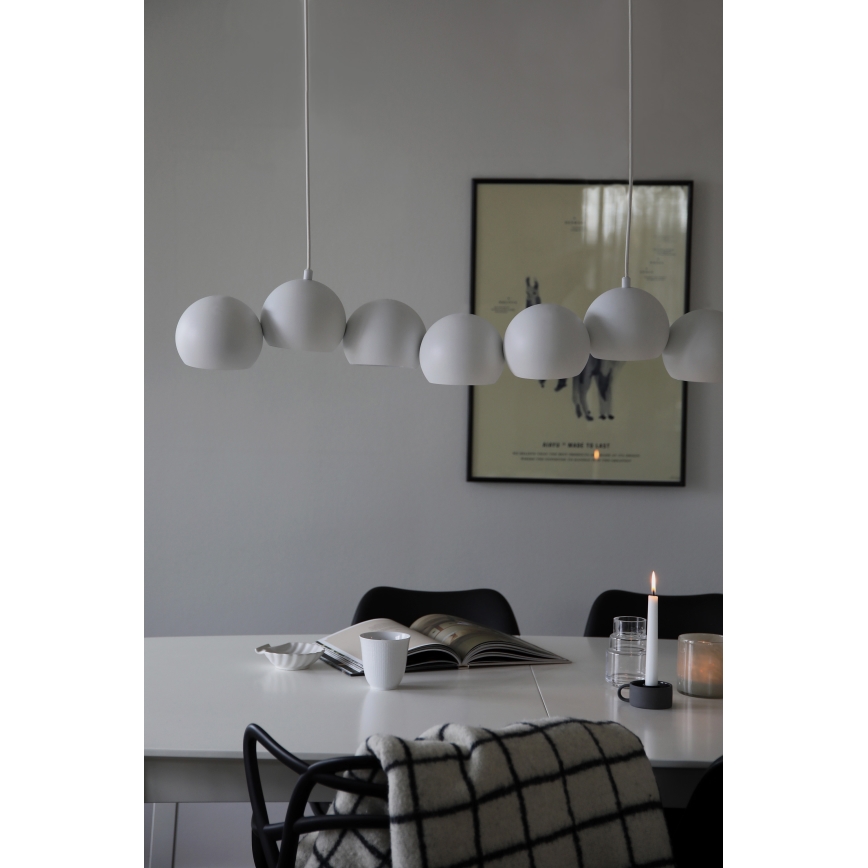 Markslöjd 108859 - Lustr na lanku CUPOLO 7xE14/40W/230V bílá