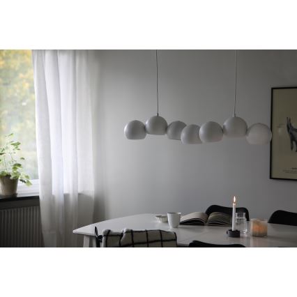 Markslöjd 108859 - Lustr na lanku CUPOLO 7xE14/40W/230V bílá