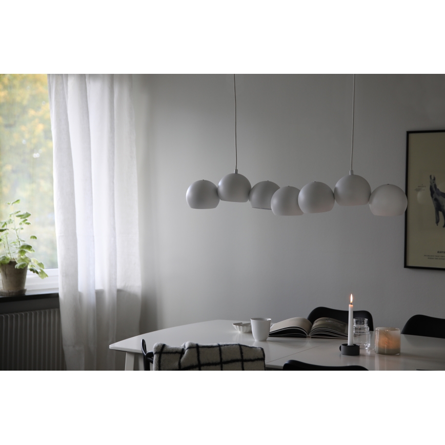 Markslöjd 108859 - Lustr na lanku CUPOLO 7xE14/40W/230V bílá