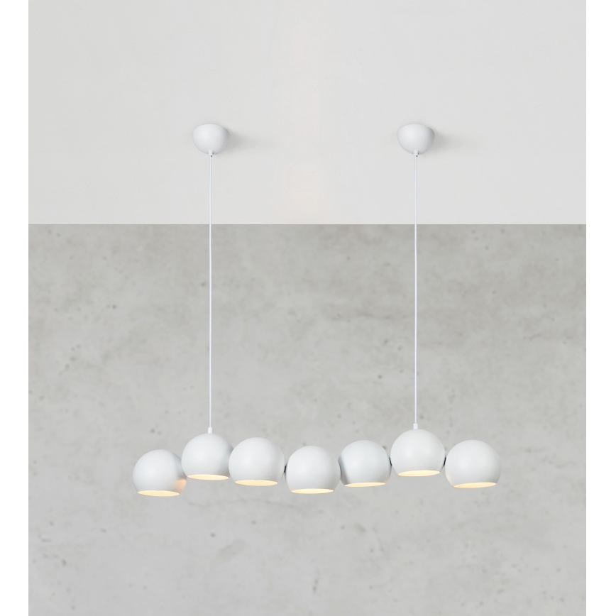 Markslöjd 108859 - Lustr na lanku CUPOLO 7xE14/40W/230V bílá