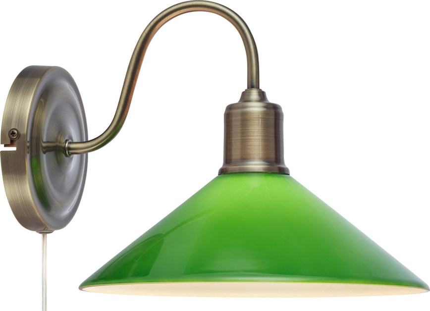 Markslöjd 108866 - Nástěnná lampa VELA 1xE27/40W/230V mosaz/zelená