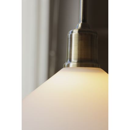 Markslöjd 108867 - Lustr na lanku VELA 1xE27/40W/230V mosaz/bílá