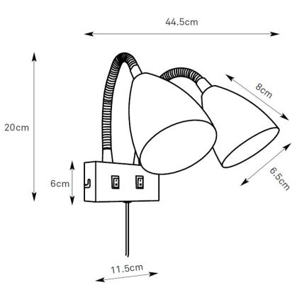 Markslöjd 108900 - Nástěnné bodové svítidlo CIRO 2xGU10/7W/230V bílá
