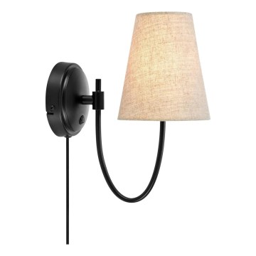 Markslöjd 108907 - Nástěnná lampa AMAR 1xE14/40W/230V béžová/černá