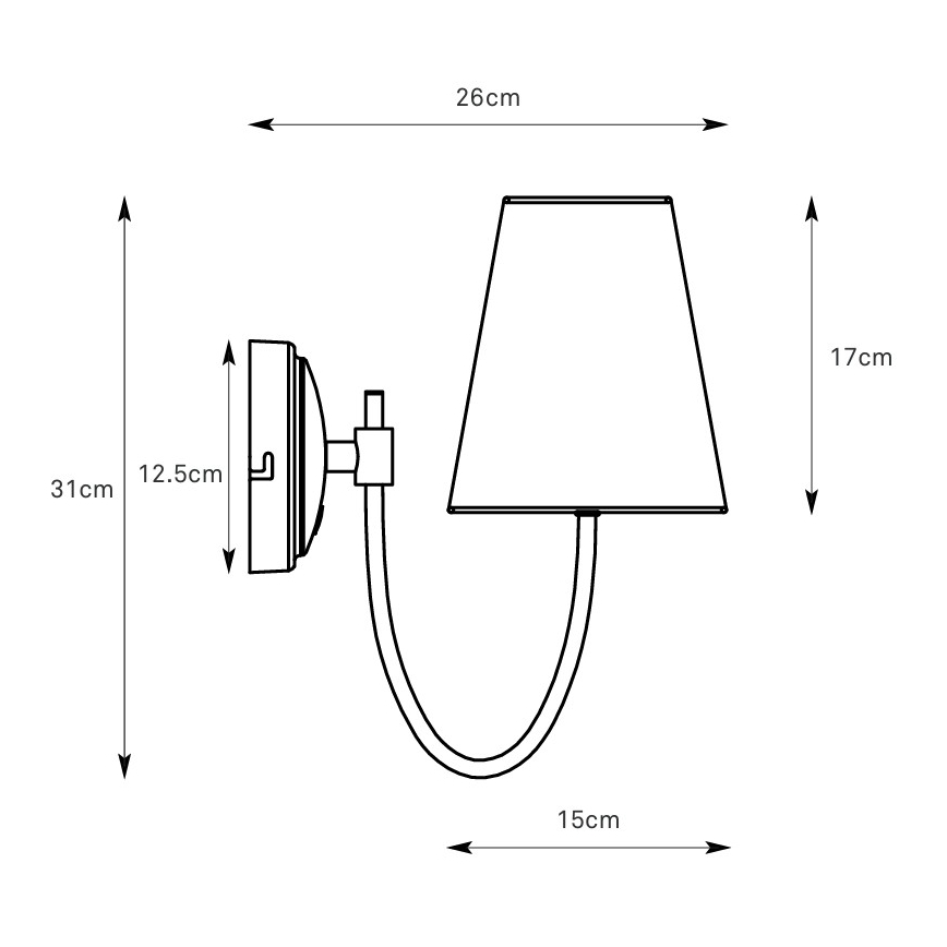 Markslöjd 108907 - Nástěnná lampa AMAR 1xE14/40W/230V béžová/černá
