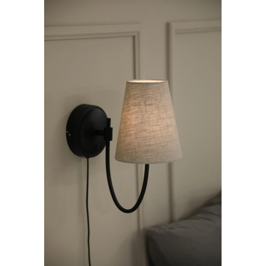 Markslöjd 108907 - Nástěnná lampa AMAR 1xE14/40W/230V len/černá