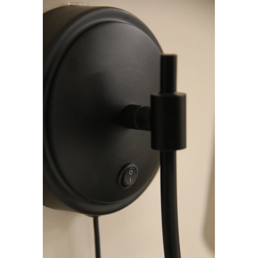 Markslöjd 108907 - Nástěnná lampa AMAR 1xE14/40W/230V len/černá