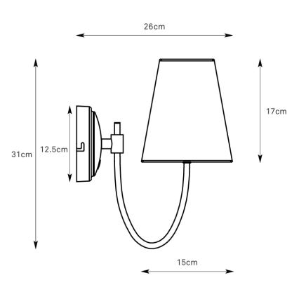 Markslöjd 108907 - Nástěnná lampa AMAR 1xE14/40W/230V len/černá