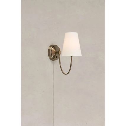 Markslöjd 108908 - Nástěnná lampa AMAR 1xE14/40W/230V bílá/mosaz