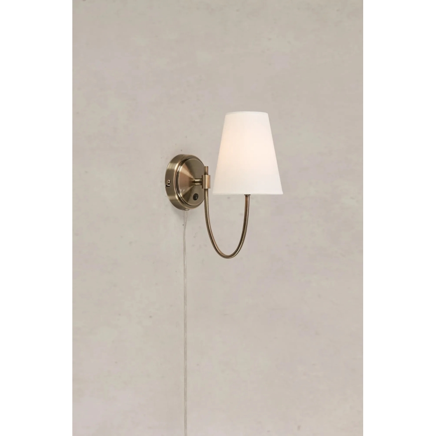 Markslöjd 108908 - Nástěnná lampa AMAR 1xE14/40W/230V bílá/mosaz