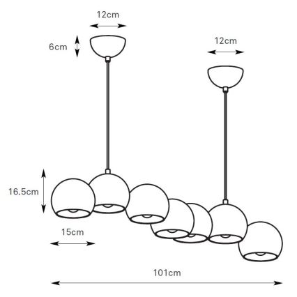 Markslöjd 108914 - Lustr na lanku CUPOLO 7xE14/40W/230V šedá