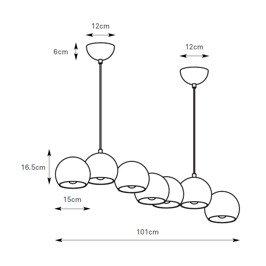 Markslöjd 108914 - Lustr na lanku CUPOLO 7xE14/40W/230V šedá