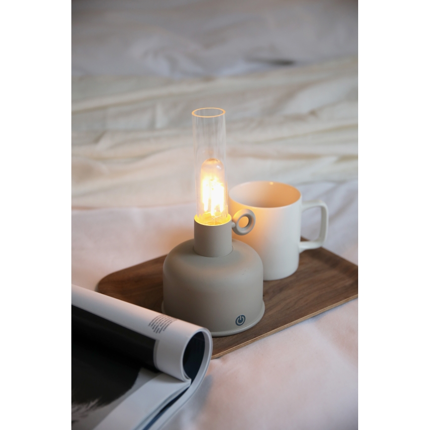 Markslöjd 108921 - LED Stmívatelná venkovní nabíjecí stolní lampa ASTRID LED/2W/1200 mAh IP44 šedá