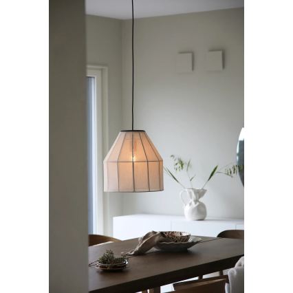 Markslöjd 108956 - Lustr na lanku AIKO 1xE27/60W/230V pr. 37 cm krémová/černá