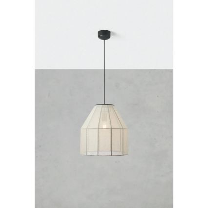 Markslöjd 108956 - Lustr na lanku AIKO 1xE27/60W/230V pr. 37 cm krémová/černá