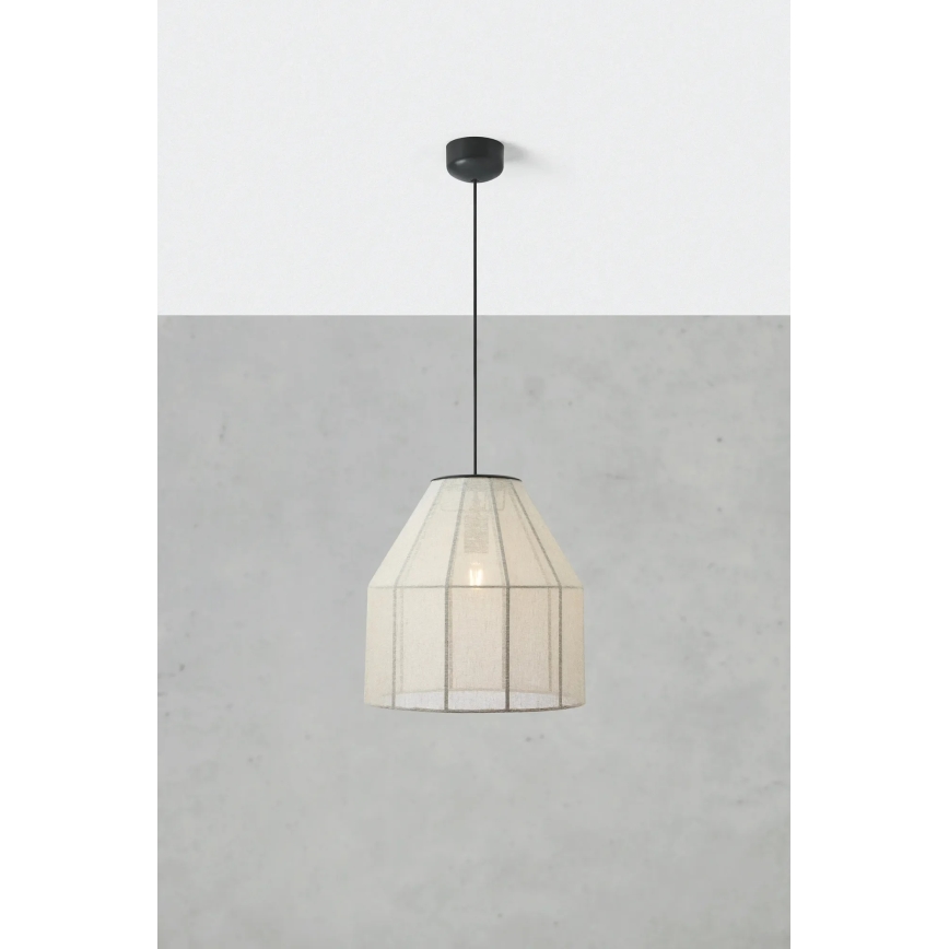Markslöjd 108956 - Lustr na lanku AIKO 1xE27/60W/230V pr. 37 cm krémová/černá