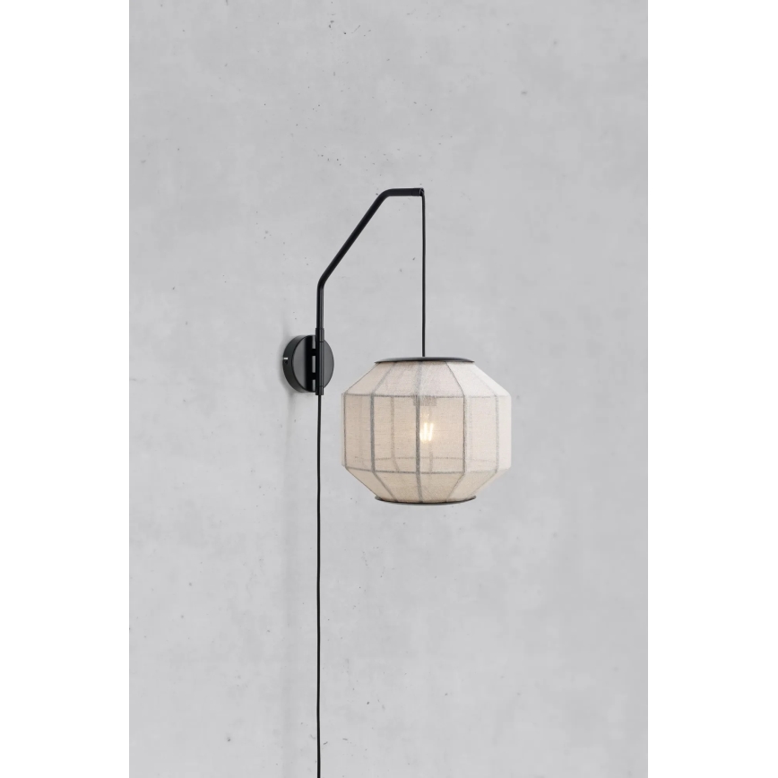 Markslöjd 108957 - Nástěnná lampa ASUKA 1xE27/60W/230V krémová/černá