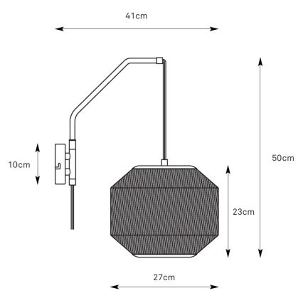 Markslöjd 108957 - Nástěnná lampa ASUKA 1xE27/60W/230V krémová/černá