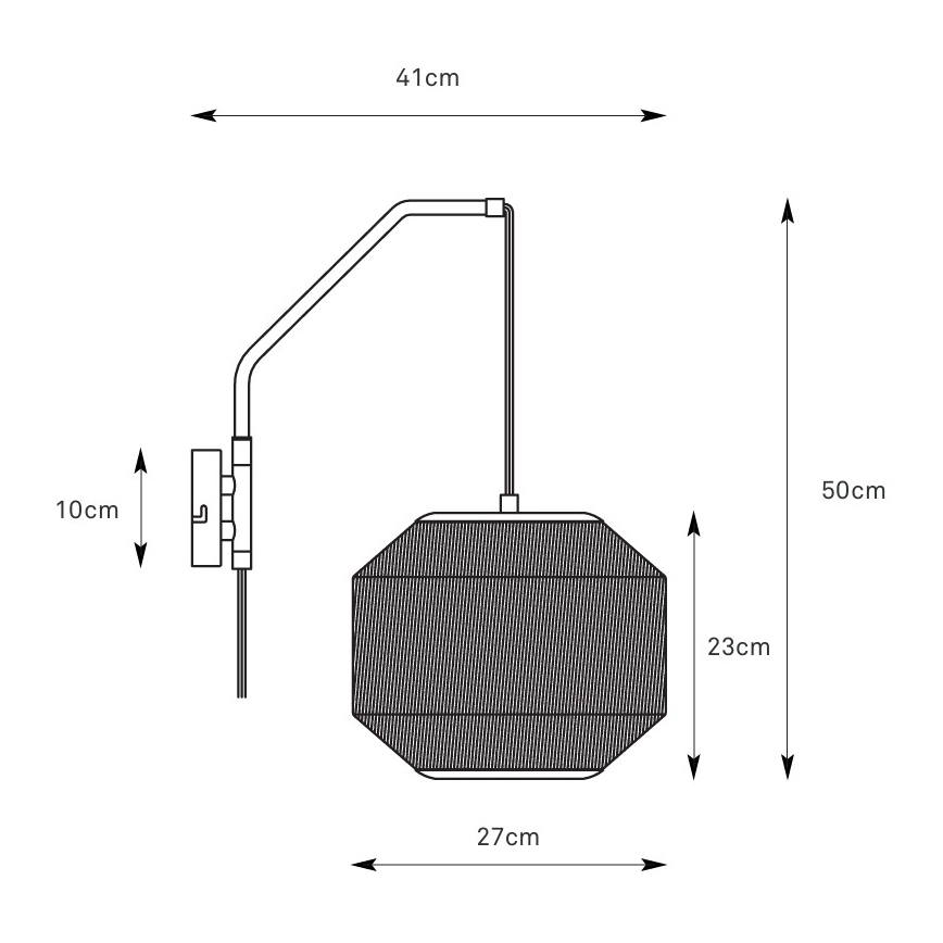 Markslöjd 108957 - Nástěnná lampa ASUKA 1xE27/60W/230V krémová/černá
