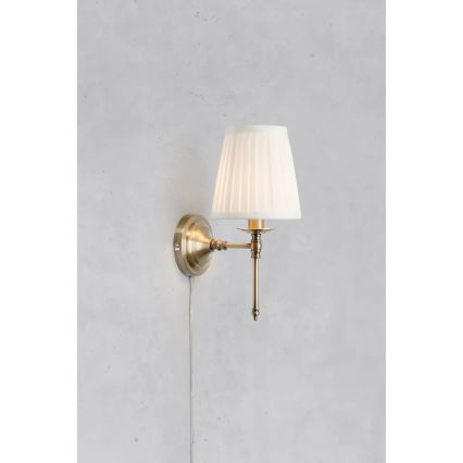 Markslöjd 108968 - Nástěnná lampa MANOR 1xE14/40W/230V bílá/mosaz