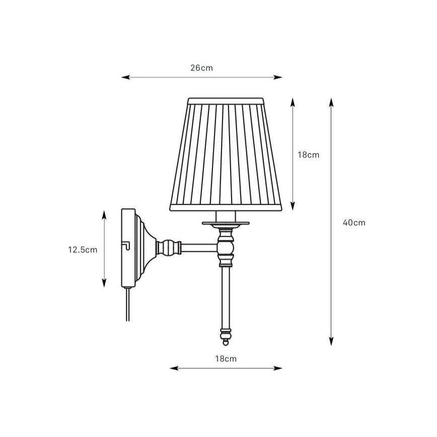 Markslöjd 108968 - Nástěnná lampa MANOR 1xE14/40W/230V bílá/mosaz