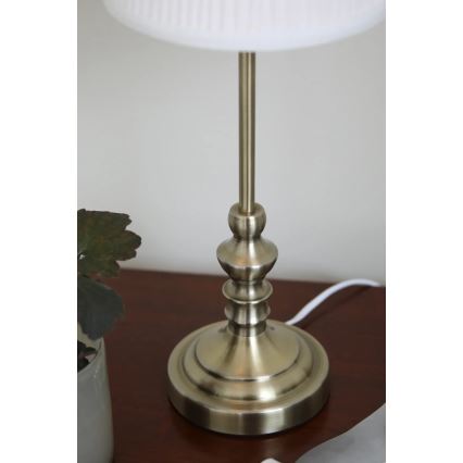 Markslöjd 108969 - Stolní lampa NOBLE 1xE14/40W/230V 56 cm bílá/mosaz