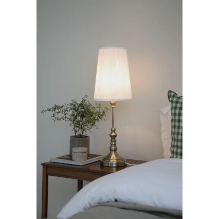 Markslöjd 108970 - Stolní lampa NOBLE 1xE14/40W/230V 66 cm bílá/mosaz