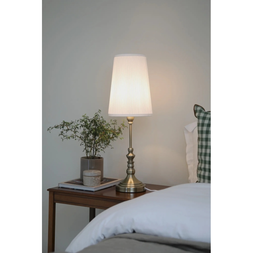Markslöjd 108970 - Stolní lampa NOBLE 1xE14/40W/230V 66 cm bílá/mosaz