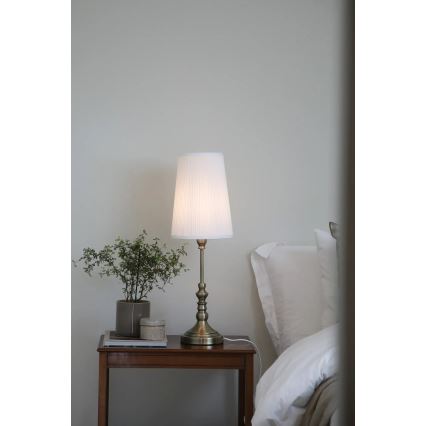 Markslöjd 108970 - Stolní lampa NOBLE 1xE14/40W/230V 66 cm bílá/mosaz