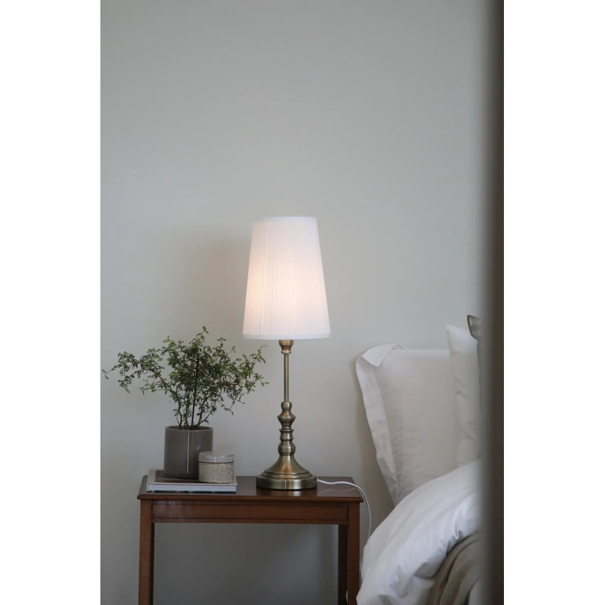 Markslöjd 108970 - Stolní lampa NOBLE 1xE14/40W/230V 66 cm bílá/mosaz