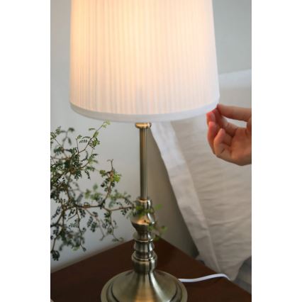 Markslöjd 108970 - Stolní lampa NOBLE 1xE14/40W/230V 66 cm bílá/mosaz