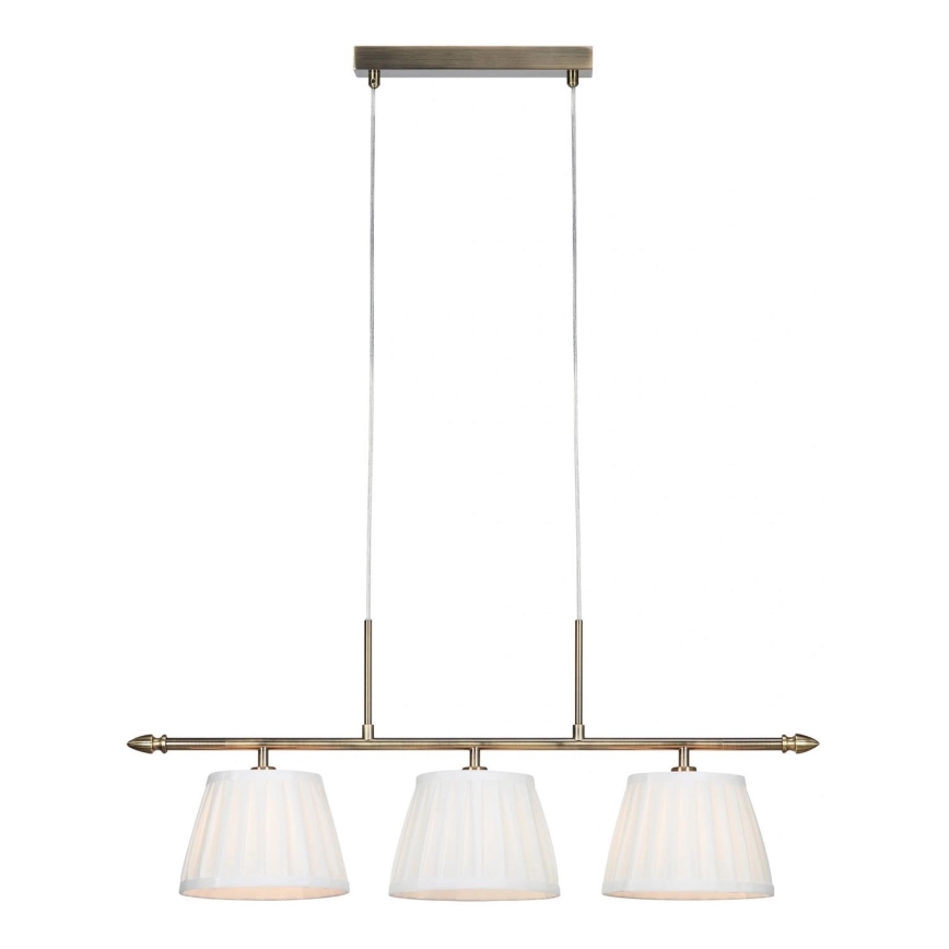 Markslöjd 108975 - Lustr na lanku OXFORD 3xE14/40W/230V mosaz/bílá